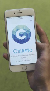 Photo of cell phone with Callisto, a tool to help with reporting sexual assault