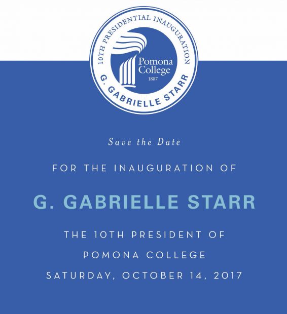 Save the Date - Inauguration of G. Gabrielle Starr