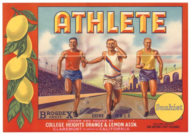 Athlete citrus label from the Oglesby collection