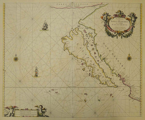 1600s map of California from Honnold-Mudd Library Special Collections. 