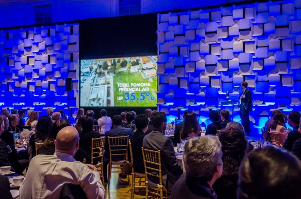 Attendees watching campaign video