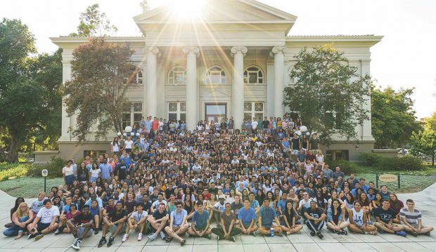 The Class of 2020 gathers on the steps of Carnegie Hall