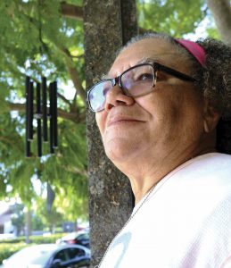 Bridges remembers finding comfort on a bench outside her church, the Agape International Spiritual Center, where she could listen to the wind chimes.