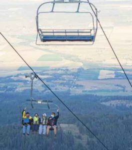 The ski lift up Fred’s Mountain brings more participants to the reunion. Photo by Alex Bentley and Hunter Bell