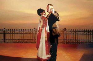 Gutkin with his wife, Marisha Dutt, on their wedding day in India