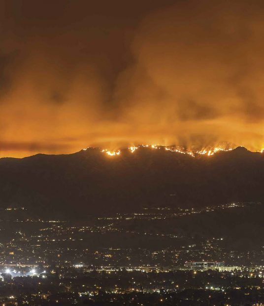 The 2017 La Tuna Fire in the hills above Los Angeles. 