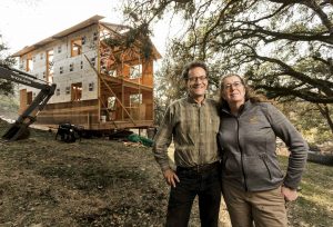 Ken and Melissa Moholt-Siebert with the new barn