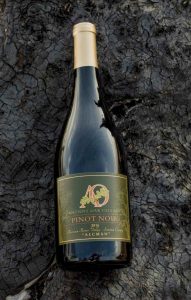 A bottle of 2016 Ancient Oak pinot noir