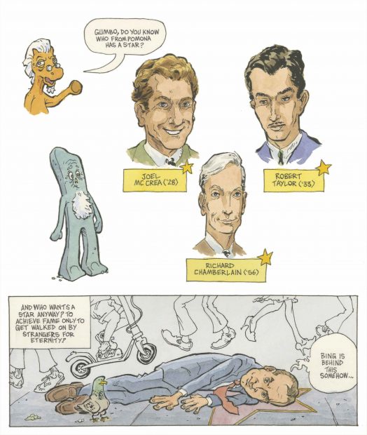 An original graphic story by illustrator and graphic novelist Andrew Mitchell ’89. Link to full script available below.