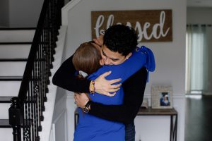 Pomona alumnus Cristian Romero photographed with his mother Tania Romero.