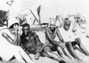 Bay Street Beach in Santa Monica, shown here in 1926, was a gathering place for Black friends and families from the 1920s to 1960s and was sometimes called "The Inkwell."/L.A. Public Library