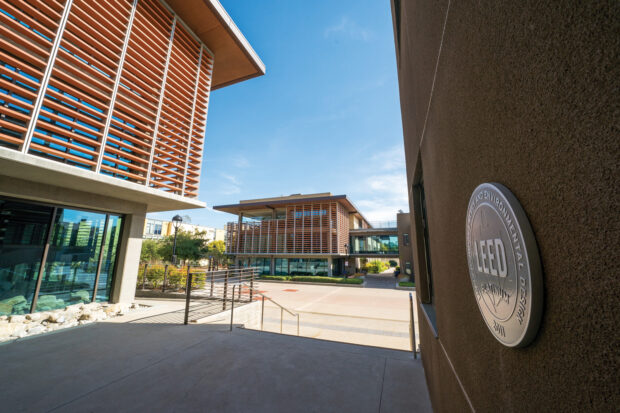 The construction of Pomona’s LEED Platinum dorms kicked off a decade of sustainability-minded initiatives.