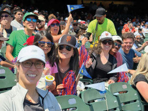 Bay Area Sagehens cheer on the San Francisco Giants.