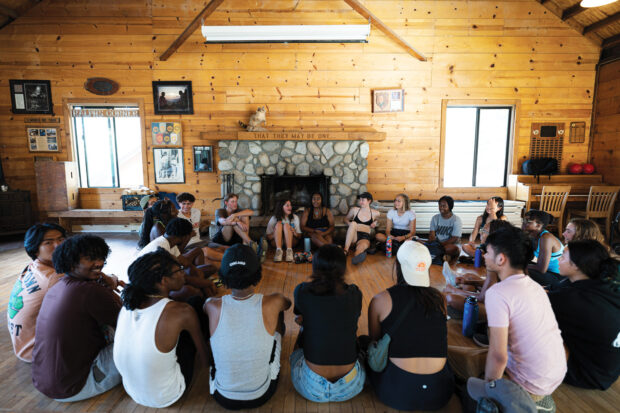 OA-ers at Camp Arbolado, a wilderness retreat in Angelus Oaks.