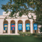 Bridges Auditorium welcome banners