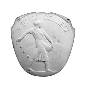 Scripps College seal: La Semeuse by Lee Lawrie