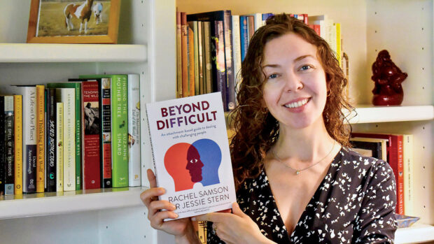Jessica Stern ’12 and her book, Beyond Difficult: An attachment-based guide to dealing with challenging people. 