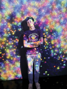 Dan Klein ’26 at teamlab, an art-collective space in Tokyo