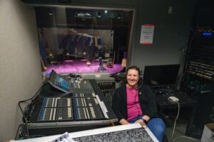 Casimo returns to the booth at Seaver Theatre.