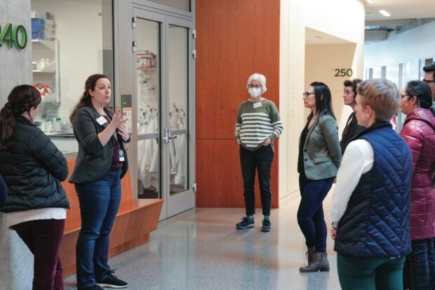 Kaitlyn Casimo ’13 leading a group at the Allen Institute’s inaugural teacher academy in 2023.