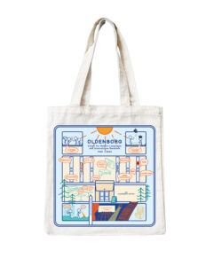 Tote Bag design in memory of the 1966-2026 Oldenborg Center for Modern Languages