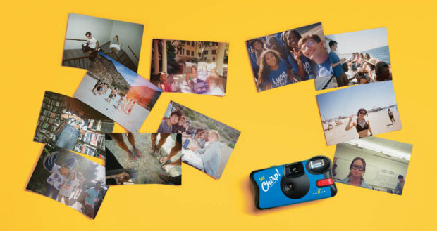 Collage of photos taken with disposable cameras