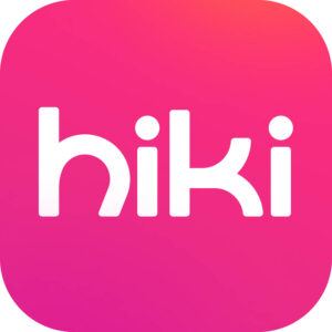 Pink logo with word Hiki