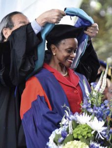 Esther receives an honorary degree at Pomona’s 2019 Commencement